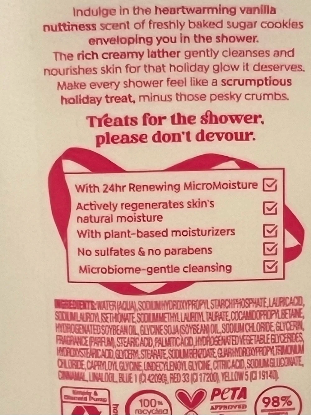Dove Limited Edition Holiday Treats Big 40 Ounce Sugar Cookie Sprinkle Body Wash